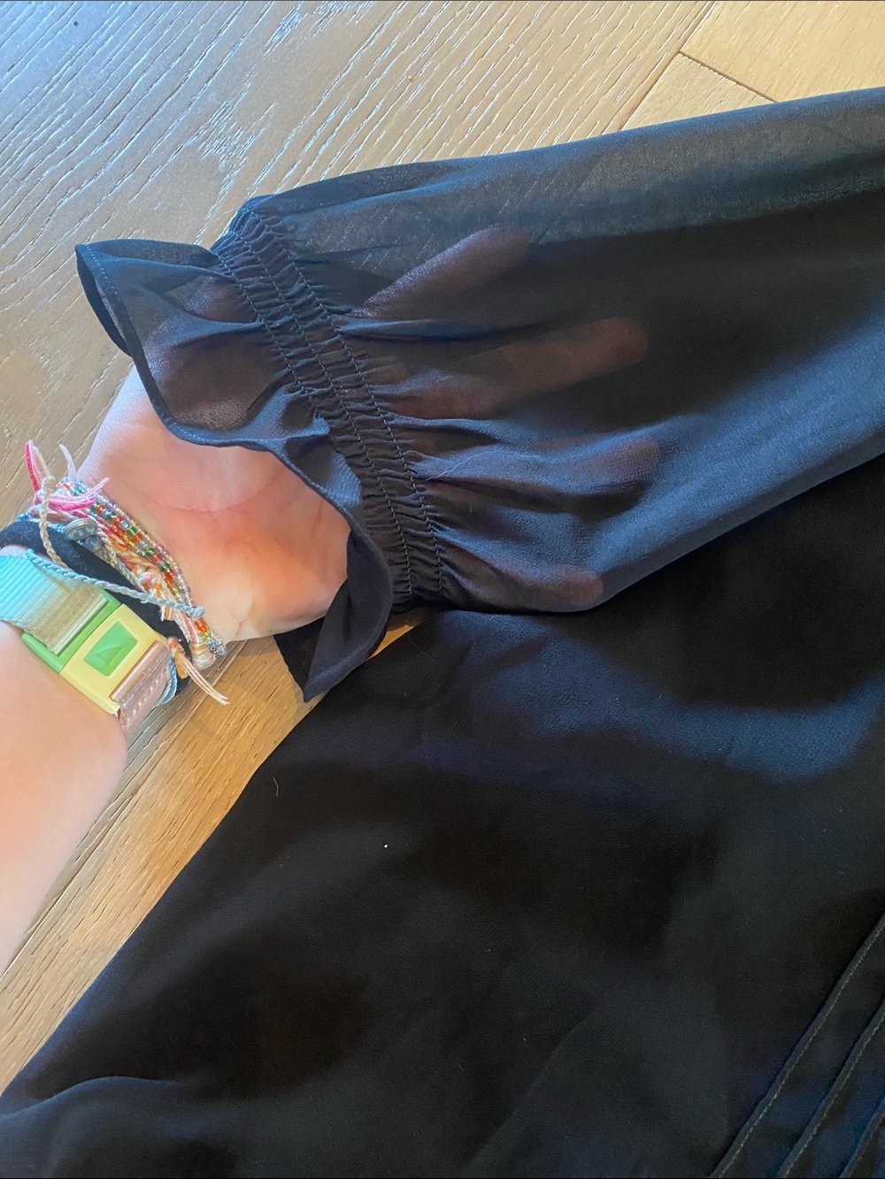 CAbi Black Ruffle-Front Blouse NWOT - Picture 4 of 5